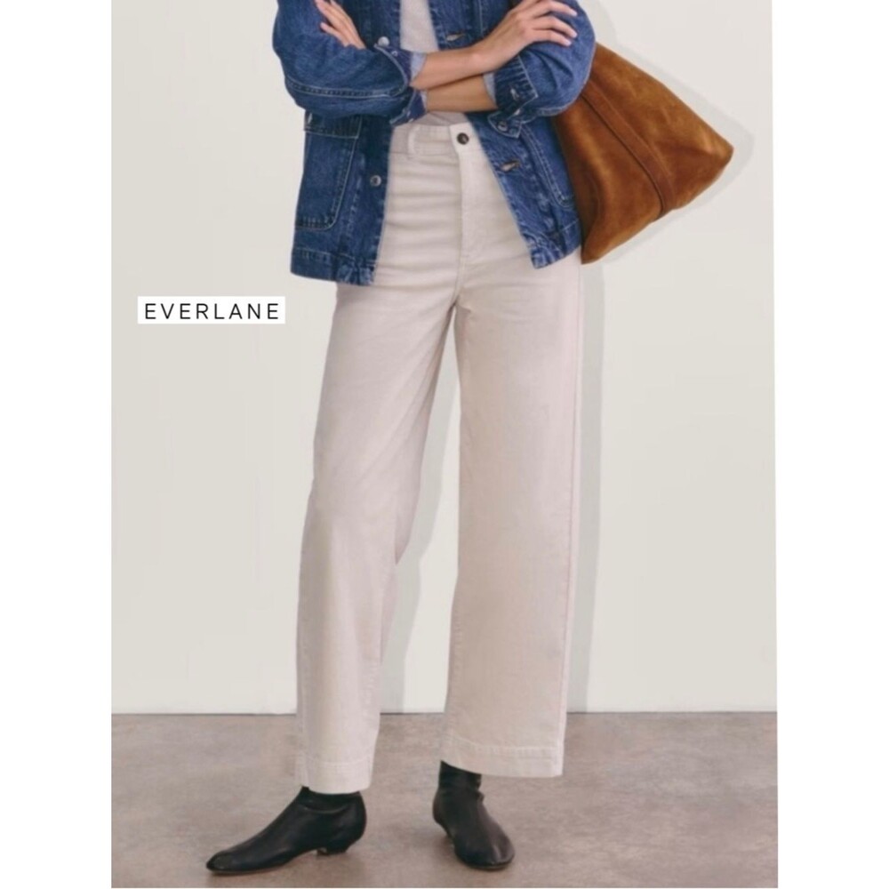 EVERLANE THE CORDUROY WIDE LEG PANT 6 Stone High Rise Preppy Academia Minimalist